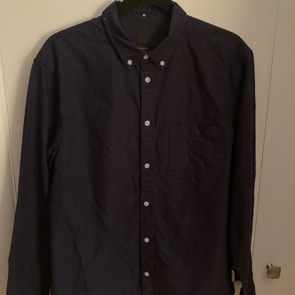 H&M Cotton Oxford shirt - navy blue - size L